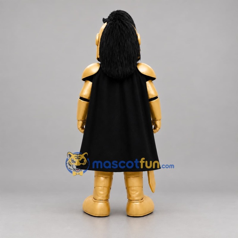 Custom Gold and Black Armored Knight Mascot Costume Adult Full Body Suit for Medieval Festivals