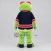 Custom Green and Navy Blue Frog Mascot Costume Adult Full Body Suit for Sports Events