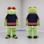 Custom Green and Navy Blue Frog Mascot Costume Adult Full Body Suit for Sports Events
