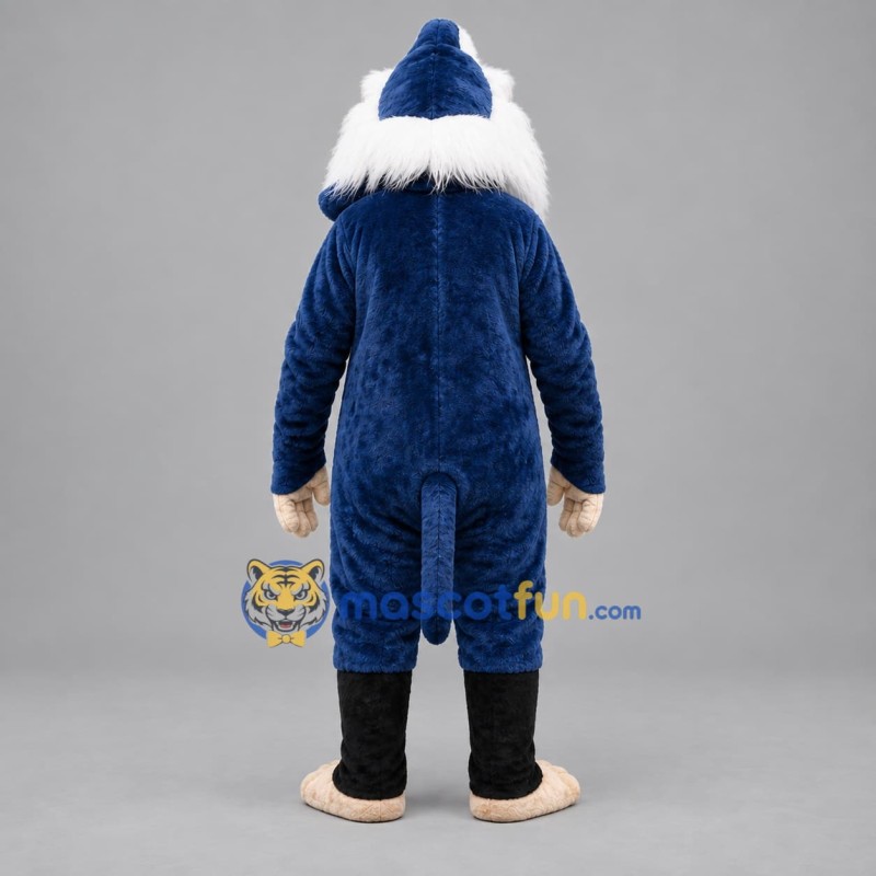 Custom Blue and White Mandrill Mascot Costume Adult Full Body Suit for Fantasy Events
