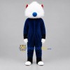 Custom Navy Blue and White Furry Creature Mascot Costume Adult Full Body Suit for Costume Parties