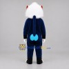 Custom Navy Blue and White Furry Creature Mascot Costume Adult Full Body Suit for Costume Parties