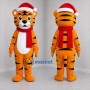 Custom Orange and Red Christmas Tiger Mascot Costume Adult Full Body Suit for Christmas Events