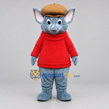 Custom Gray Blue and Red Mouse Mascot Costume Adult Full Body Suit for Children's Events