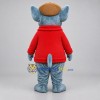 Custom Gray Blue and Red Mouse Mascot Costume Adult Full Body Suit for Children's Events