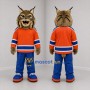 Custom Brown Orange and Blue Lynx Mascot Costume Adult Full Body Suit for Sports Events
