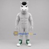 Custom Gray and Black Horse Mascot Costume Adult Full Body Suit for Sports Events