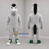 Custom Gray and Black Horse Mascot Costume Adult Full Body Suit for Sports Events