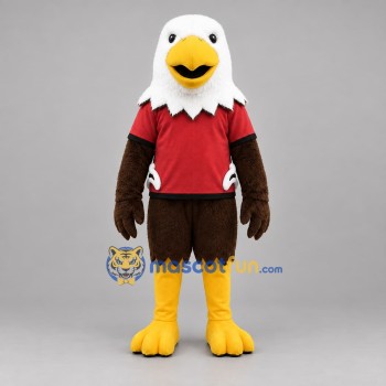 Custom Brown White and Red Bald Eagle Mascot Costume Adult Full Body Suit for Sports Events
