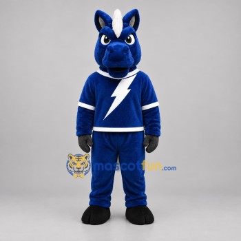 Custom Blue and White Horse Mascot Costume Adult Full Body Suit for Sports Events