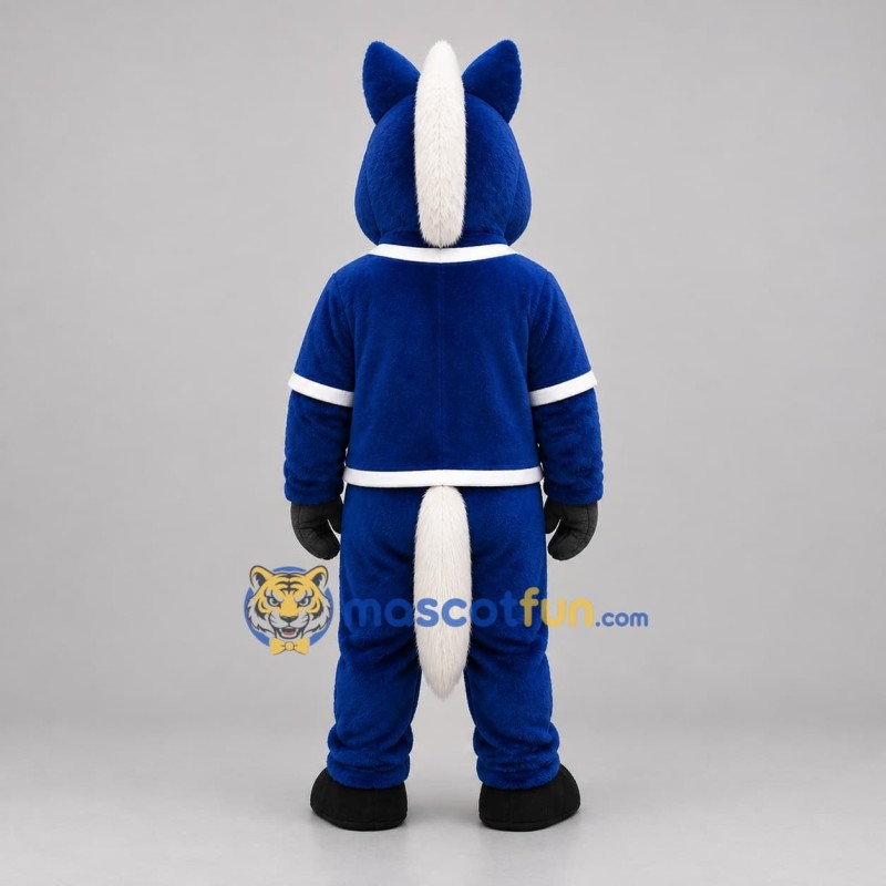 Custom Blue and White Horse Mascot Costume Adult Full Body Suit for Sports Events