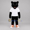 Custom Black and White Panther Mascot Costume Adult Full Body Suit for Sports Events