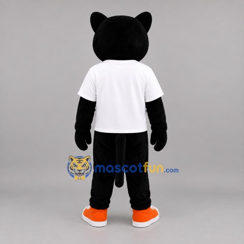 Custom Black and White Panther Mascot Costume Adult Full Body Suit for Sports Events