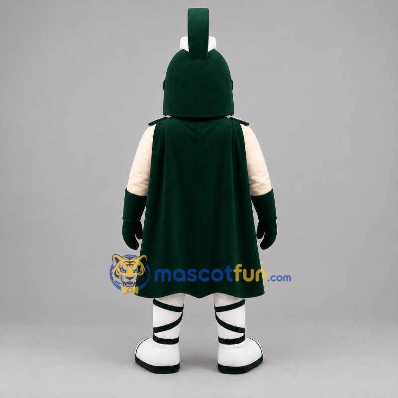 Custom White and Green Ancient Warrior Mascot Costume Adult Full Body Suit for Historical Events