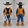 Custom Brown and Navy Blue Cowboy Mascot Costume Adult Full Body Suit for Western Events