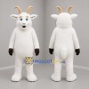 Custom White and Tan Goat Mascot Costume Adult Full Body Suit for Farm Events