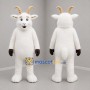 Custom White and Tan Goat Mascot Costume Adult Full Body Suit for Farm Events