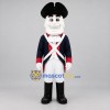 Custom Navy Blue Red and White Colonial Soldier Mascot Costume Adult Full Body Suit for Historical Parades