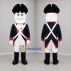 Custom Navy Blue Red and White Colonial Soldier Mascot Costume Adult Full Body Suit for Historical Parades