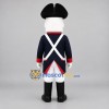 Custom Navy Blue Red and White Colonial Soldier Mascot Costume Adult Full Body Suit for Historical Parades
