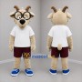 Custom Tan and White Goat Mascot Costume Adult Full Body Suit for School Events