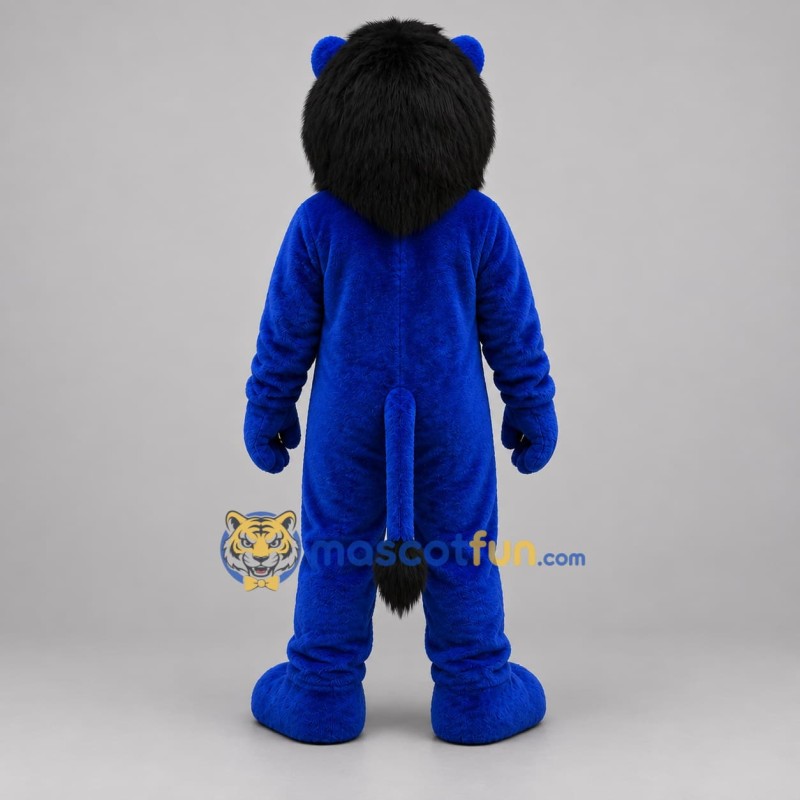 Custom Blue Black and White Lion Mascot Costume Adult Full Body Suit for Sports Events