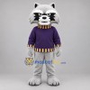 Custom Gray and Purple Raccoon Mascot Costume Adult Full Body Suit for Nature Events