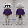 Custom Gray and Purple Raccoon Mascot Costume Adult Full Body Suit for Nature Events