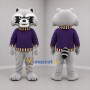 Custom Gray and Purple Raccoon Mascot Costume Adult Full Body Suit for Nature Events