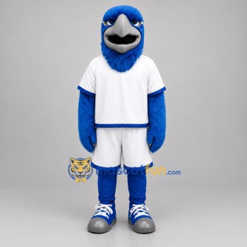 Custom Blue and White Eagle Mascot Costume Adult Full Body Suit for Sports Events