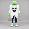 Custom White and Green Tooth Mascot Costume Adult Full Body Suit for Dental Events