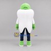 Custom White and Green Tooth Mascot Costume Adult Full Body Suit for Dental Events