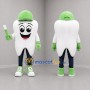 Custom White and Green Tooth Mascot Costume Adult Full Body Suit for Dental Events