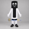 Custom Black and White Cylindrical Character Mascot Costume Adult Full Body Suit for Retail Promotions