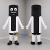 Custom Black and White Cylindrical Character Mascot Costume Adult Full Body Suit for Retail Promotions