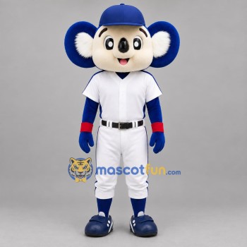 Custom Blue and White Baseball Koala Mascot Costume Adult Full Body Suit for Baseball Games
