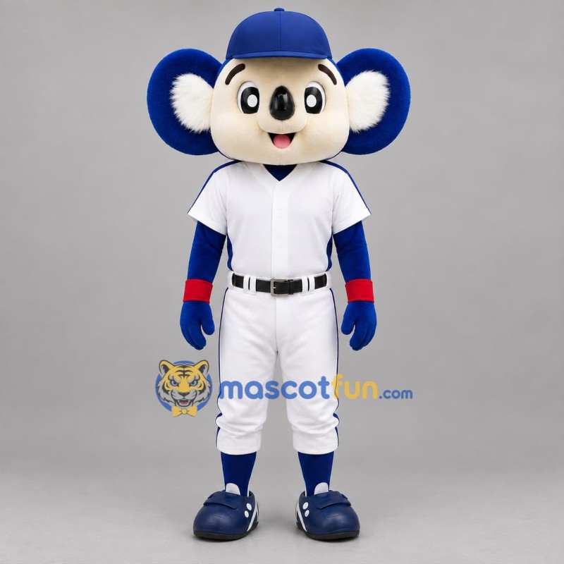 Custom Blue and White Baseball Koala Mascot Costume Adult Full Body Suit for Baseball Games