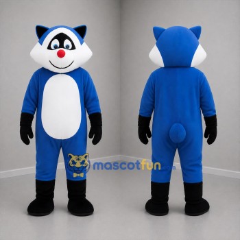 Custom Blue and White Raccoon Mascot Costume Adult Full Body Suit for Children's Events