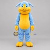 Custom Light Blue and Yellow Pig Mascot Costume Adult Full Body Suit for Children's Events