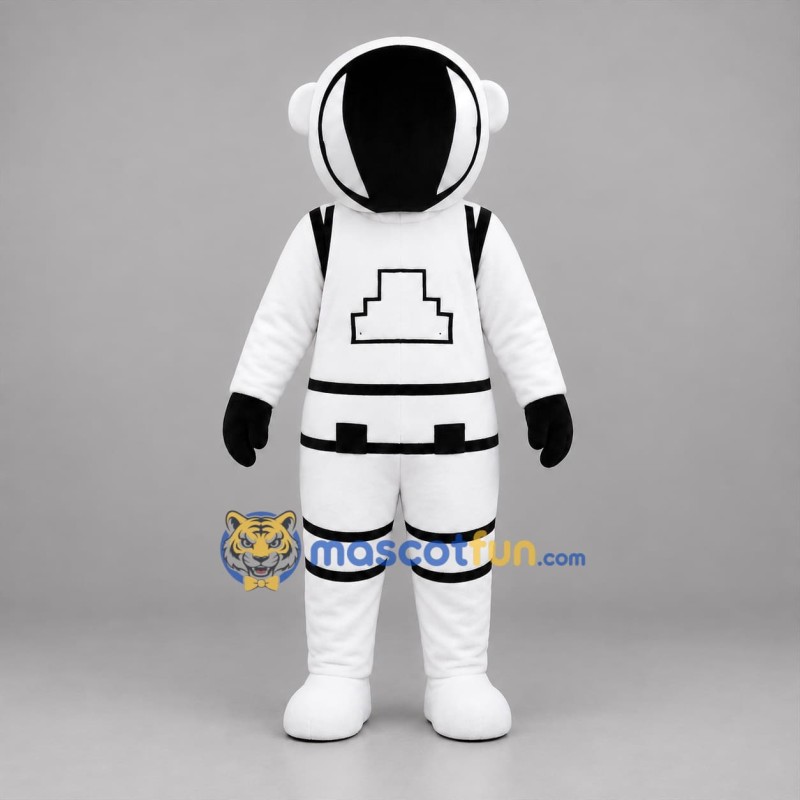 Custom White and Black Astronaut Mascot Costume Adult Full Body Suit for Space Events