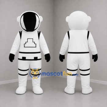 Custom White and Black Astronaut Mascot Costume Adult Full Body Suit for Space Events