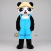 Custom Black White and Blue Panda Mascot Costume Adult Full Body Suit for Children's Events