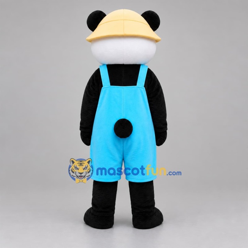 Custom Black White and Blue Panda Mascot Costume Adult Full Body Suit for Children's Events