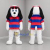Custom White Red and Blue Dog Mascot Costume Adult Full Body Suit for Summer Events