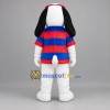 Custom White Red and Blue Dog Mascot Costume Adult Full Body Suit for Summer Events