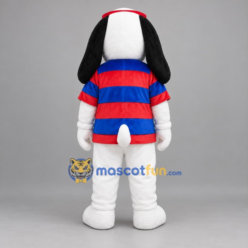 Custom White Red and Blue Dog Mascot Costume Adult Full Body Suit for Summer Events
