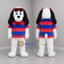 Custom White Red and Blue Dog Mascot Costume Adult Full Body Suit for Summer Events