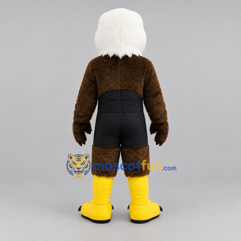 Custom Brown White and Yellow Bald Eagle Mascot Costume Adult Full Body Suit for Wildlife Events