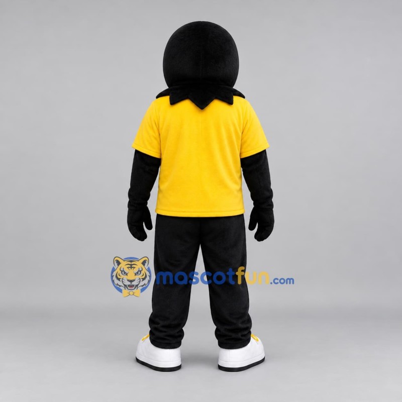 Custom Yellow and Black Hawk Mascot Costume Adult Full Body Suit for Sports Events