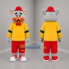 Custom Gray Yellow and Red Mouse Mascot Costume Adult Full Body Suit for Children's Events
